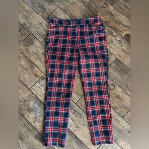 Old Navy Women’s Red Blue Plaid Chinos Pixie High Rise Pants 8